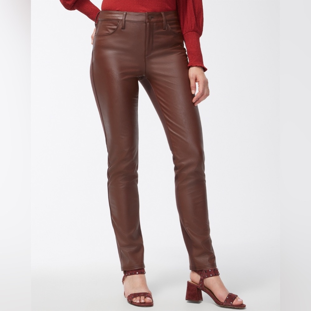 Chico’s Faux Leather Front Ponte Back Pants